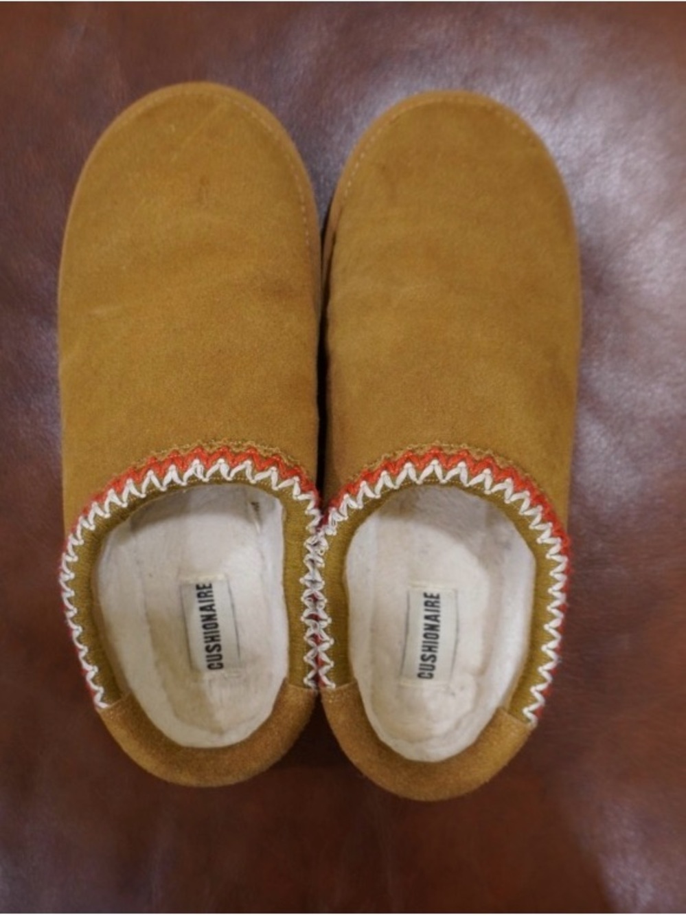 Cushionaire Women’s Chestnut Suede Slip-On Cozy Shoes
